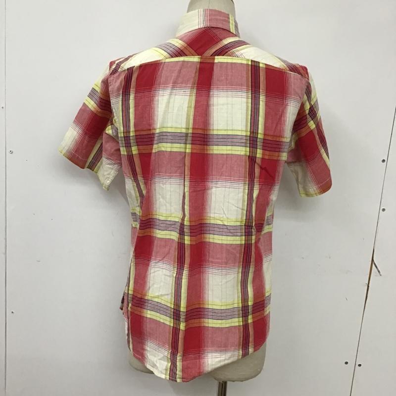 ハリウッドランチマーケット HRMARKET シャツ、ブラウス 半袖 ボタンダウン 2 チェック 白 / ホワイト / X 黄 / イエロー / X 赤 / レッド / X 紺 / ネイビー / メンズ USED 古着 中古 10092898