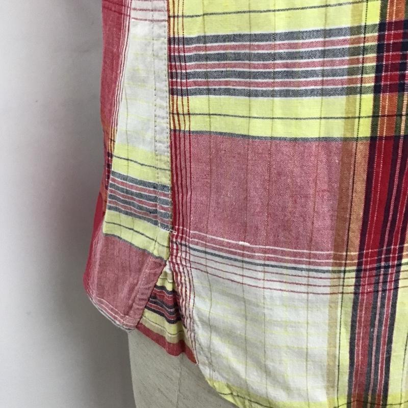 ハリウッドランチマーケット HRMARKET シャツ、ブラウス 半袖 ボタンダウン 2 チェック 白 / ホワイト / X 黄 / イエロー / X 赤 / レッド / X 紺 / ネイビー / メンズ USED 古着 中古 10092898