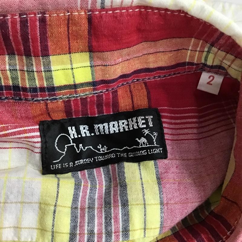ハリウッドランチマーケット HRMARKET シャツ、ブラウス 半袖 ボタンダウン 2 チェック 白 / ホワイト / X 黄 / イエロー / X 赤 / レッド / X 紺 / ネイビー / メンズ USED 古着 中古 10092898