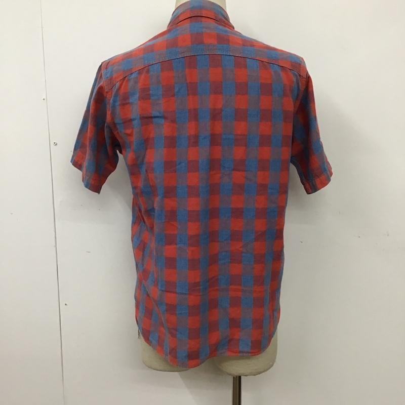 エフオービーファクトリー FOB FACTORY シャツ、ブラウス 半袖 F3326 M チェック 青 / ブルー / X 赤 / レッド / メンズ USED 古着 中古 10092899