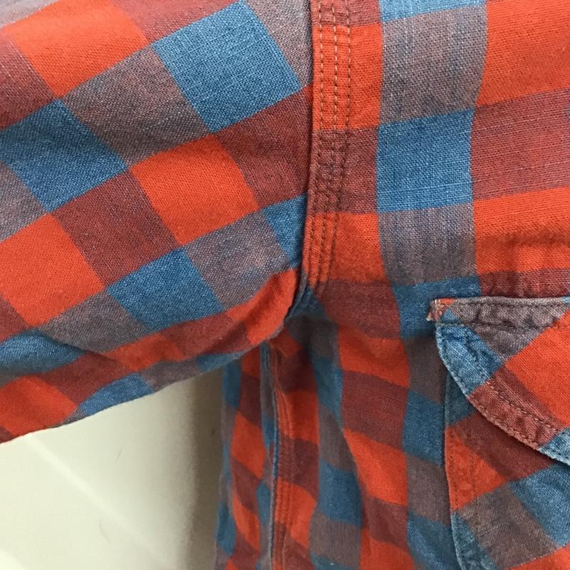 エフオービーファクトリー FOB FACTORY シャツ、ブラウス 半袖 F3326 M チェック 青 / ブルー / X 赤 / レッド / メンズ USED 古着 中古 10092899
