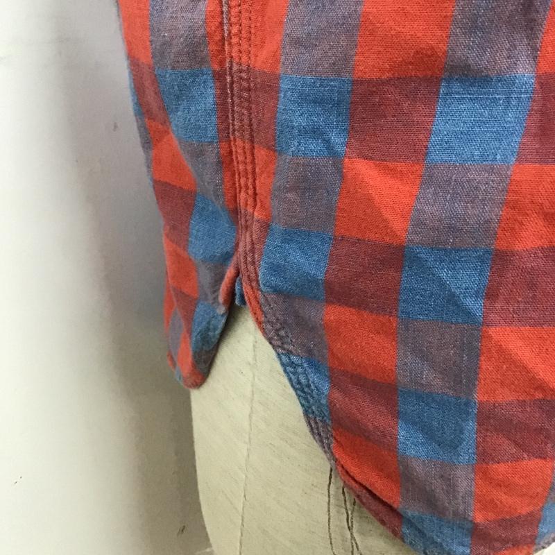 エフオービーファクトリー FOB FACTORY シャツ、ブラウス 半袖 F3326 M チェック 青 / ブルー / X 赤 / レッド / メンズ USED 古着 中古 10092899