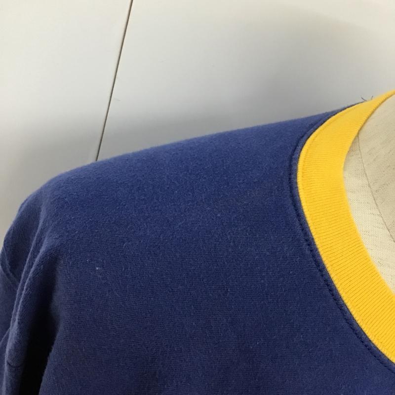 アバクロンビーアンドフィッチ ABERCROMBIE&FITCH Tシャツ 長袖 クルーネック L ロゴ、文字 青 / ブルー / X 黄 / イエロー / メンズ USED 古着 中古 10092920