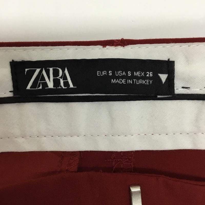 ザラ ZARA パンツ スラックス ワイドパンツ センタータックパンツ スラックス スリットパンツ S 無地 赤 / レッド / レディース USED 古着 中古 10092962