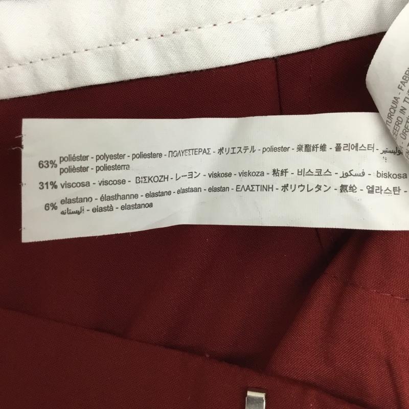 ザラ ZARA パンツ スラックス ワイドパンツ センタータックパンツ スラックス スリットパンツ S 無地 赤 / レッド / レディース USED 古着 中古 10092962