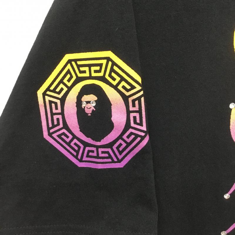 アベイシングエイプ A BATHING APE Tシャツ 半袖 MASTER オブ BAPE ラインストーン FREE プリント X ロゴ、文字 X キャラクター 黒 / ブラック / メンズ USED 古着 中古 10092984