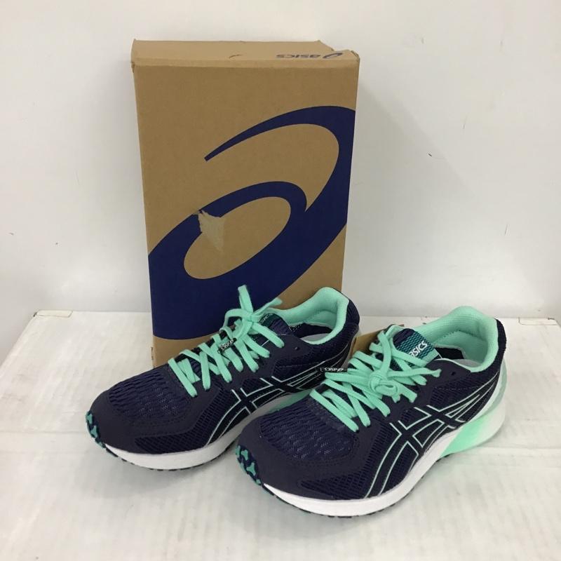 アシックス ASICS スニーカー スニーカー 1012A733 ランニングシューズ TARTHEREDGE2 23cm 箱有 23.0cm ロゴ、文字 紺 / ネイビー / X 薄緑 / ライトグリーン / レディース USED 古着 中古 10092990