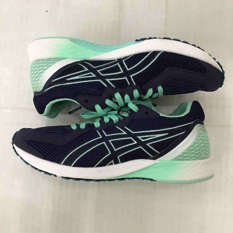 アシックス ASICS スニーカー スニーカー 1012A733 ランニングシューズ TARTHEREDGE2 23cm 箱有 23.0cm ロゴ、文字 紺 / ネイビー / X 薄緑 / ライトグリーン / レディース USED 古着 中古 10092990
