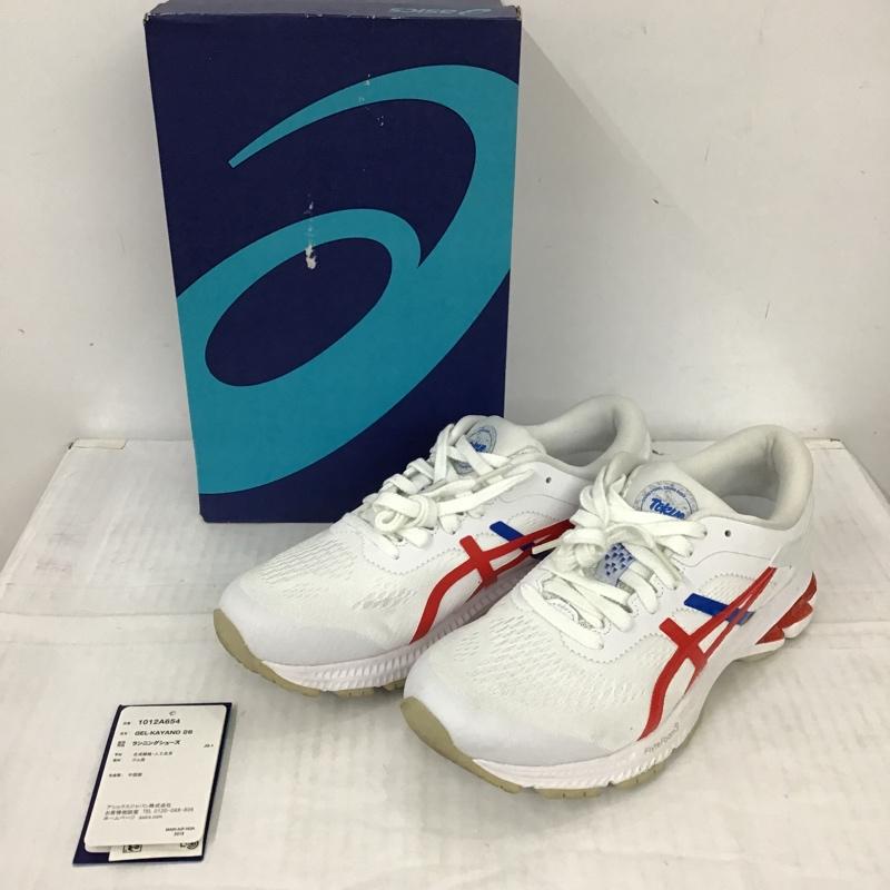 アシックス ASICS スニーカー スニーカー 1012A654 ランニングシューズ GEL-KAYANO 25cm 箱有 25.0cm ロゴ、文字 白 / ホワイト / X 赤 / レッド / X 青 / ブルー / レディース USED 古着 中古 10092991