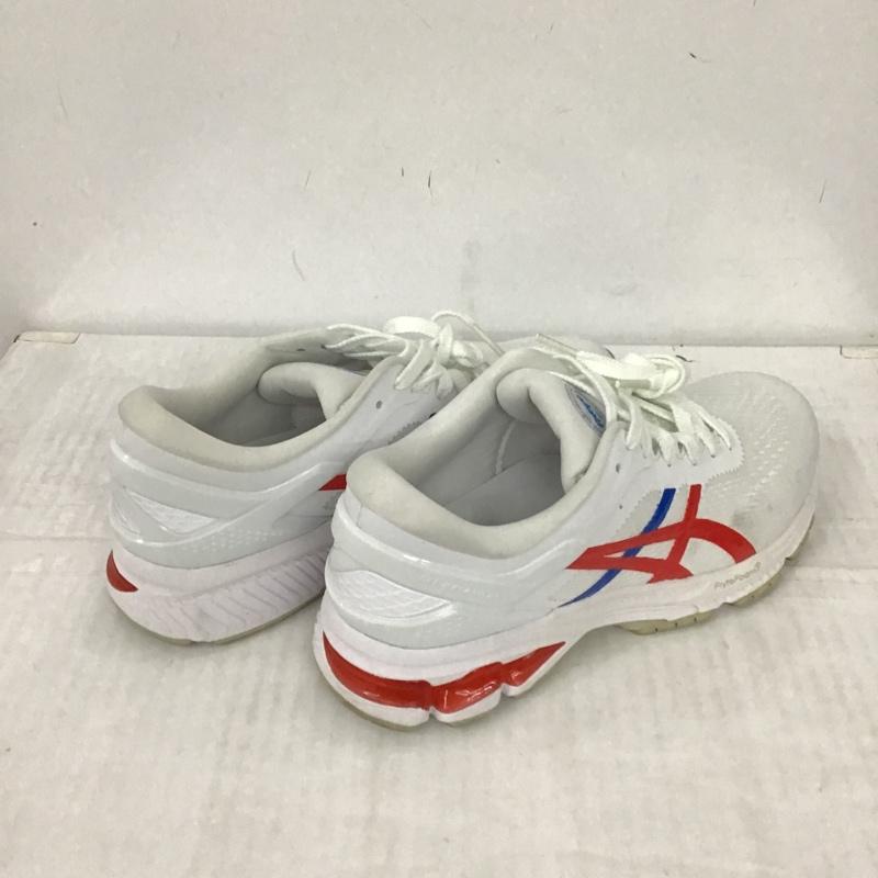 アシックス ASICS スニーカー スニーカー 1012A654 ランニングシューズ GEL-KAYANO 25cm 箱有 25.0cm ロゴ、文字 白 / ホワイト / X 赤 / レッド / X 青 / ブルー / レディース USED 古着 中古 10092991