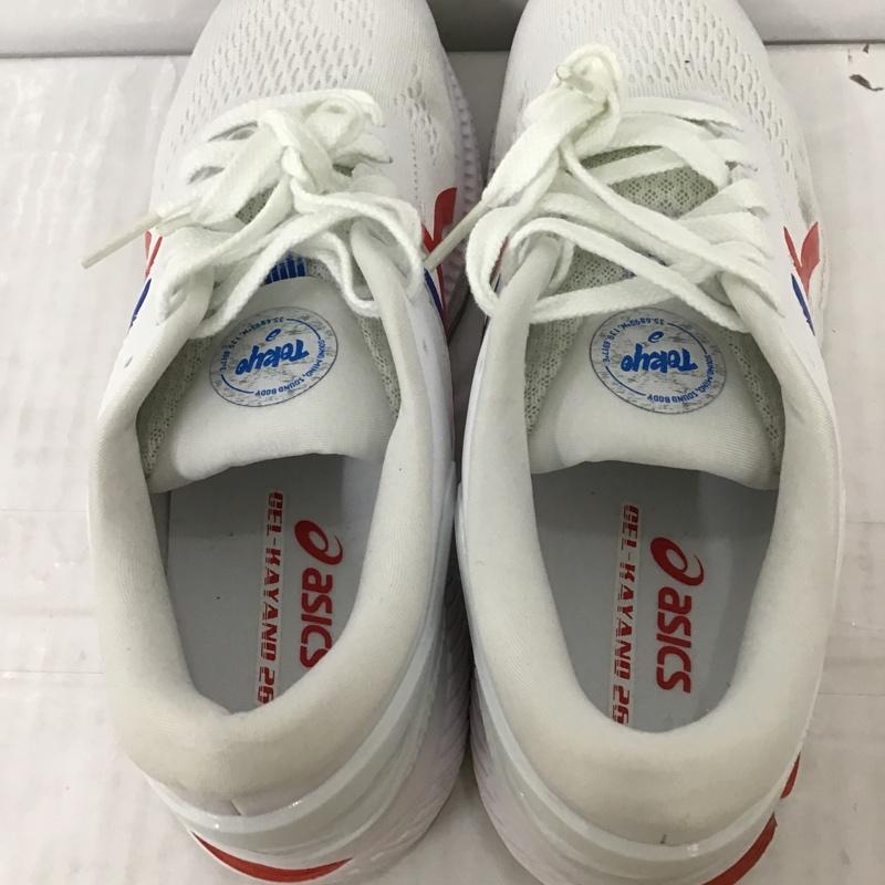 アシックス ASICS スニーカー スニーカー 1012A654 ランニングシューズ GEL-KAYANO 25cm 箱有 25.0cm ロゴ、文字 白 / ホワイト / X 赤 / レッド / X 青 / ブルー / レディース USED 古着 中古 10092991