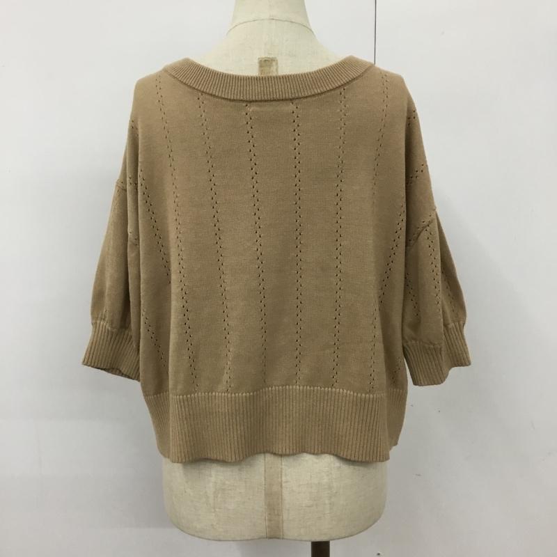 ローリーズファーム LOWRYS FARM ニット、セーター 半袖 FREE 無地 ベージュ / ベージュ / レディース USED 古着 中古 10093066