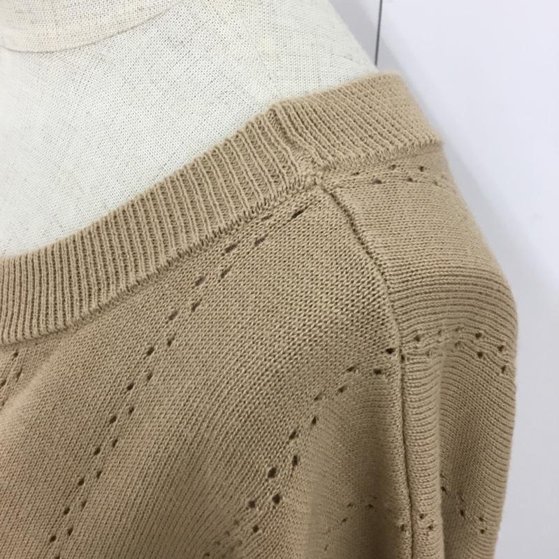 ローリーズファーム LOWRYS FARM ニット、セーター 半袖 FREE 無地 ベージュ / ベージュ / レディース USED 古着 中古 10093066