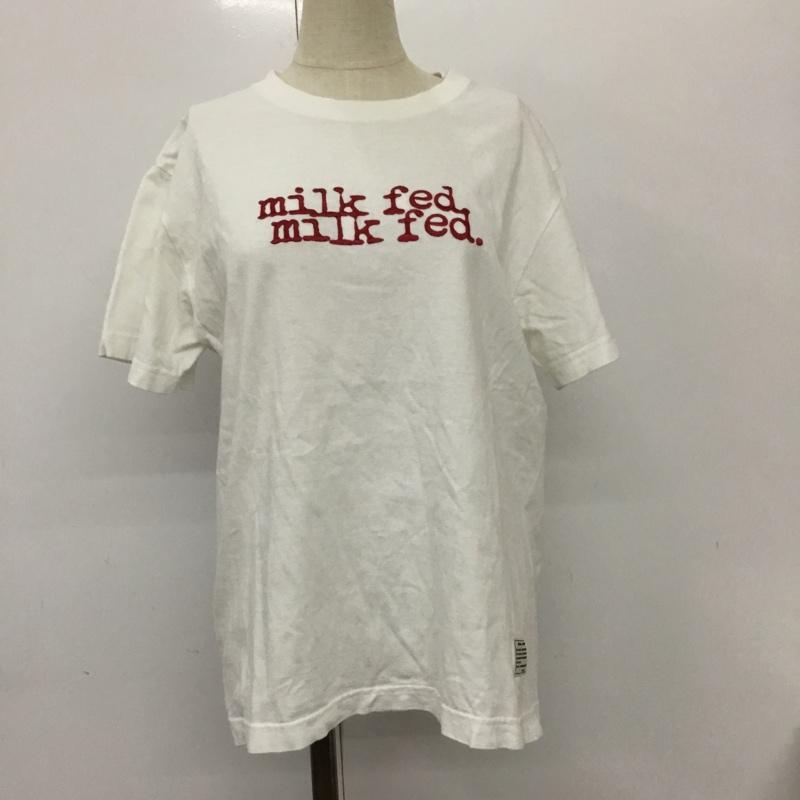 ミルクフェド MILKFED. Tシャツ 半袖 03161117 刺繍 S ロゴ、文字 白 / ホワイト / レディース USED 古着 中古 10093077