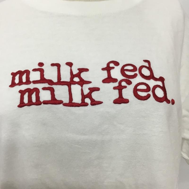 ミルクフェド MILKFED. Tシャツ 半袖 03161117 刺繍 S ロゴ、文字 白 / ホワイト / レディース USED 古着 中古 10093077