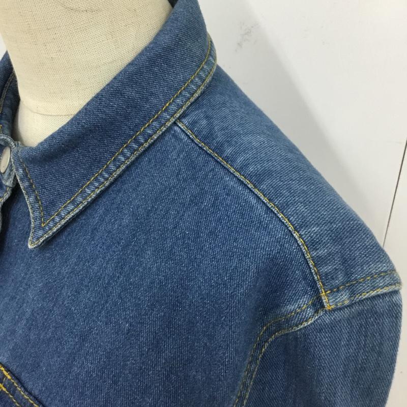 デンハム DENHAM シャツ、ブラウス 長袖 デニムシャツ 長袖デニムシャツ 切りっぱなしシャツ S 無地 インディゴ / インディゴ / レディース USED 古着 中古 10093129