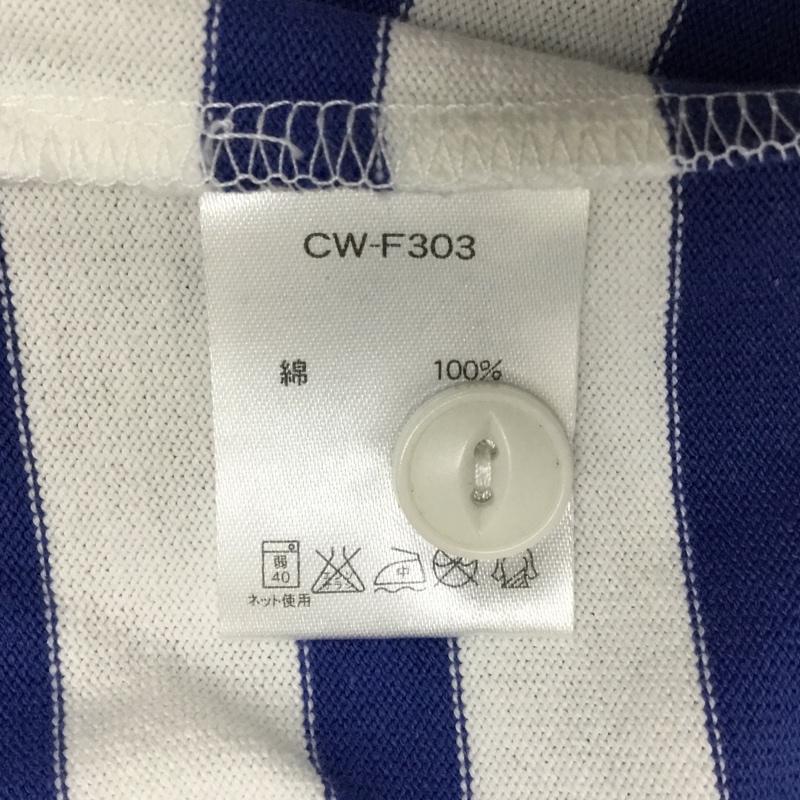 チャンピオン Champion ワンピース ひざ丈スカート ボーダーワンピース 襟付きワンピース ロングワンピース M ボーダー柄 白 / ホワイト / X 青 / ブルー / レディース USED 古着 中古 10093144