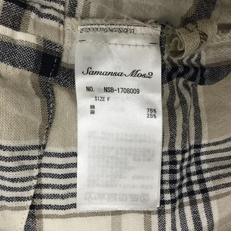 サマンサモスモス Samansa Mos2 カットソー 長袖 チェックカットソー 長袖カットソー ボートネックカットソー FREE チェック マルチカラー / マルチカラー /  レディース USED 古着 中古 10093152
