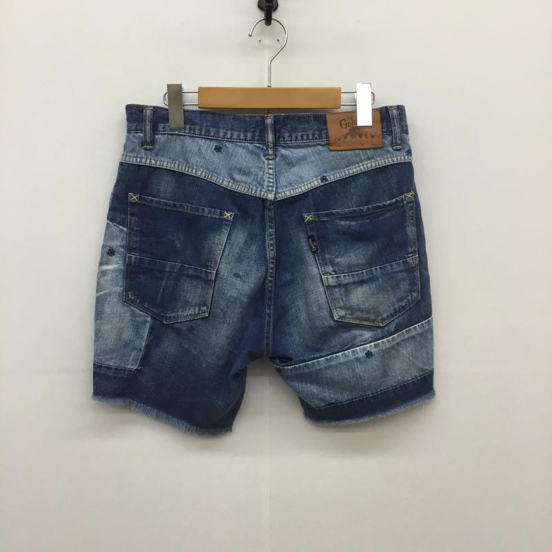 ゴーヘンプ GOHEMP パンツ ショートパンツ デニム ショーツ ダメージ加工 刺繍 30インチ インディゴ / インディゴ / メンズ USED 古着 中古 10093203