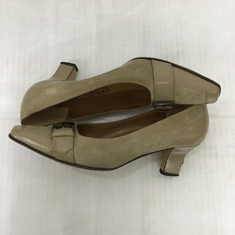 サルヴァトーレフェラガモ Salvatore Ferragamo パンプス パンプス ベルト付き 61/2 無地 ベージュ / ベージュ / レディース USED 古着 中古 10093235