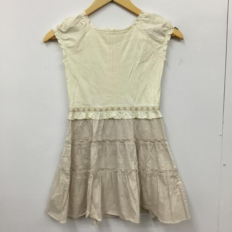 メゾピアノ MezzoPiano ワンピース ミニスカート 130cm 130cm 無地 X ストライプ マルチカラー / マルチカラー / ガールズ USED 古着 中古 10093248