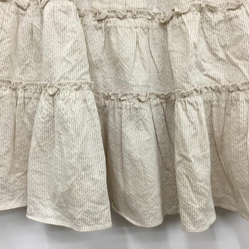 メゾピアノ MezzoPiano ワンピース ミニスカート 130cm 130cm 無地 X ストライプ マルチカラー / マルチカラー / ガールズ USED 古着 中古 10093248