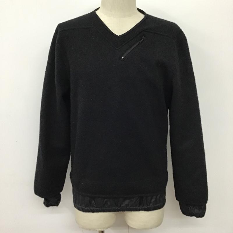 アトウ a ato o, カットソー 長袖 フリース長袖カットソー ブイネックカットソー S 無地 黒 / ブラック / メンズ USED 古着 中古 10093249