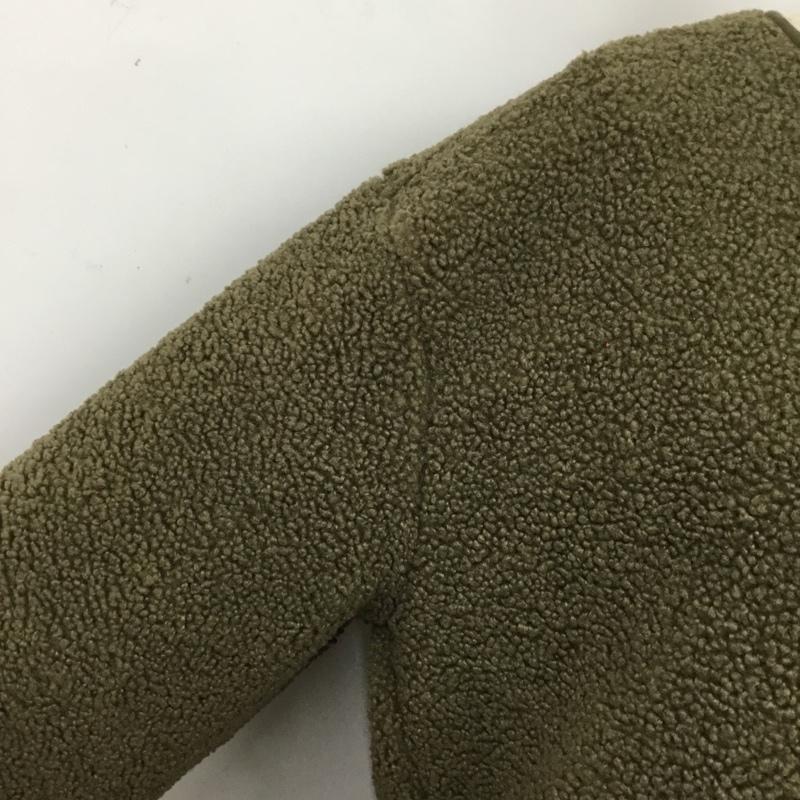 ユニクロ UNIQLO カーディガン 長袖 01-24-0F041B ボアフリースクルーネックカーディガン カジュアルジャケット XL 無地 カーキ / カーキ / レディース USED 古着 中古 10093266