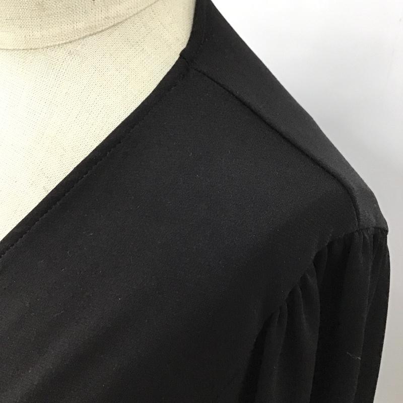 ザラ ZARA カーディガン 長袖 ガウン ワンピース M 無地 黒 / ブラック / レディース USED 古着 中古 10093346