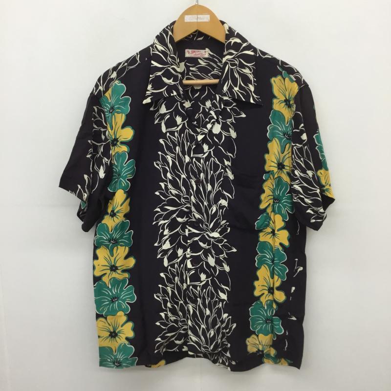 サンサーフ SUN SURF シャツ、ブラウス 半袖 アロハシャツ 開襟 オープンカラー 総柄 黒 / ブラック / メンズ USED 古着 中古 10093366