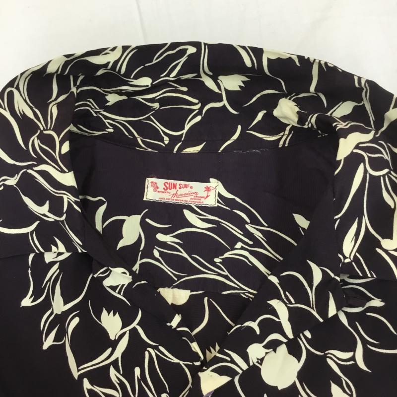 サンサーフ SUN SURF シャツ、ブラウス 半袖 アロハシャツ 開襟 オープンカラー 総柄 黒 / ブラック /  メンズ USED 古着 中古 10093366