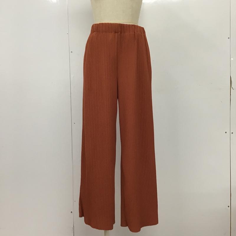 ローリーズファーム LOWRYS FARM パンツ スラックス プリーツパンツ FREE 無地 茶 / ブラウン / レディース USED 古着 中古 10093383