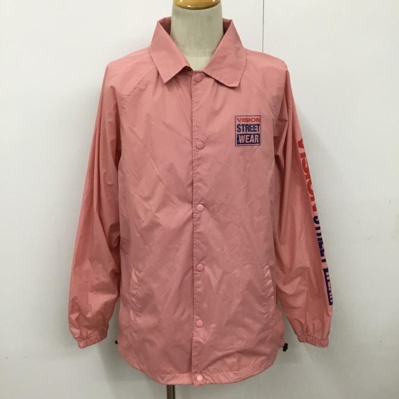 ヴィジョン ストリート ウェア VISION STREET WEAR ジャケット、上着 ジャケット、ブレザー 8523154-T コーチジャケット ナイロンジャケット ジャンパー ラグラン L プリント X ロゴ、文字 桃 / ピンク / メンズ USED 古着 中古 10093389
