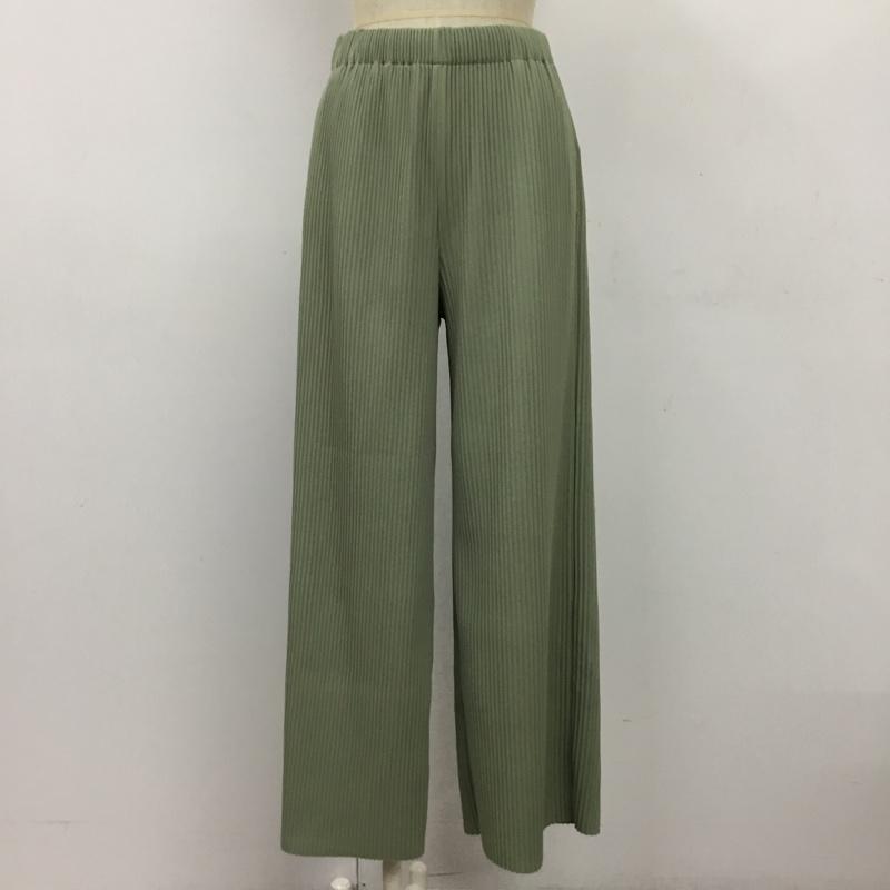 ローリーズファーム LOWRYS FARM ボトムス ボトムス プリーツパンツ FREE 無地 薄緑 / ライトグリーン / レディース USED 古着 中古 10093396