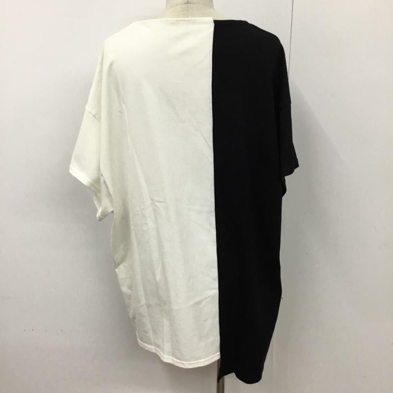 リミフゥ LIMI feu カットソー 半袖 LV-T59-837 リミフゥ×ミハラヤスヒロロゴプリントバイカラービッグシルエットTシャツ S ロゴ、文字 白 / ホワイト / X 黒 / ブラック / メンズ USED 古着 中古 10093416