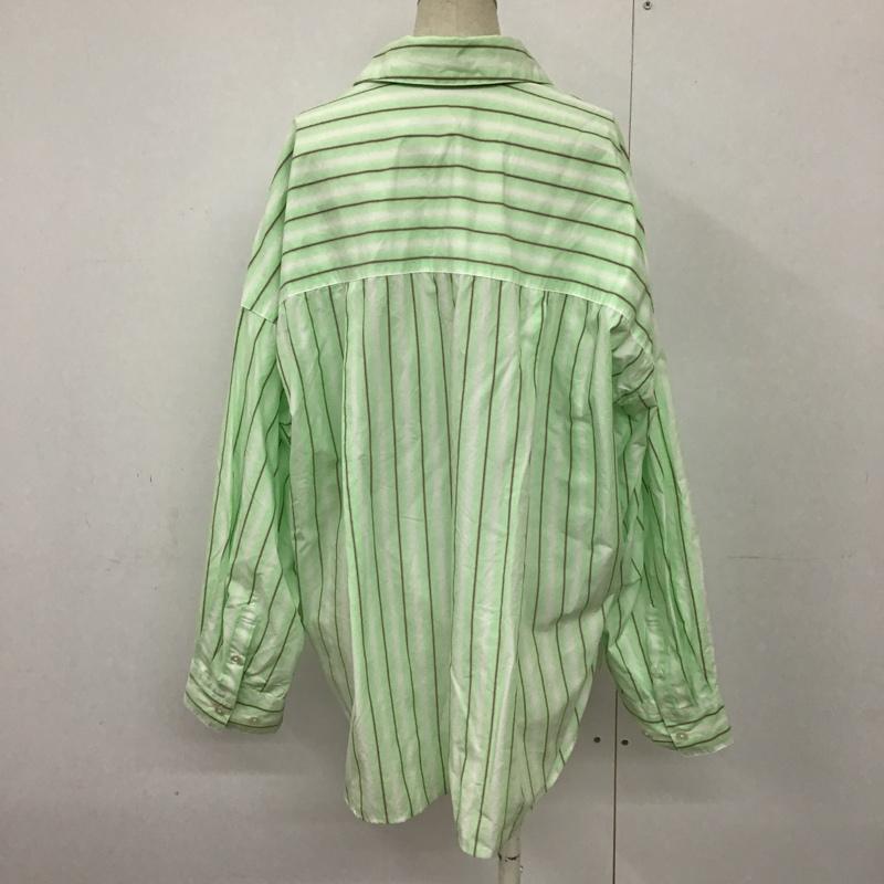 グリーンレーベルリラクシング green label relaxing シャツ、ブラウス 長袖 3611-169-1818 タック スリーブ シャツ ストライプ ストライプ マルチカラー / マルチカラー / レディース USED 古着 中古 10093471