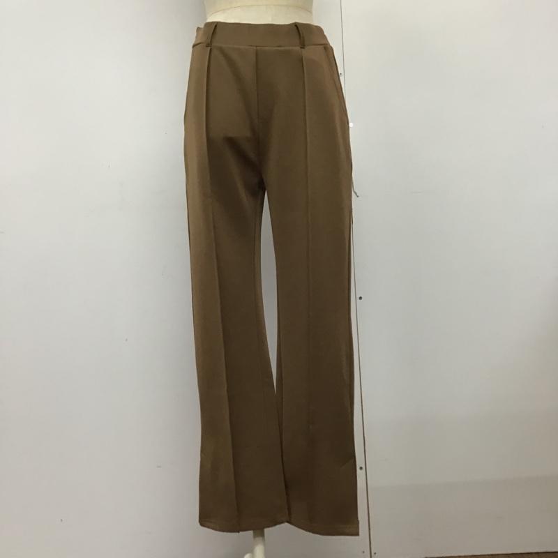 ページボーイ PAGEBOY パンツ スラックス PB150077TS センタープレス 裾スリット FREE 無地 茶 / ブラウン / レディース USED 古着 中古 10093609