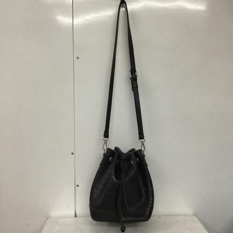 古着 USED ショルダーバッグ ショルダーバッグ クロコ型押し フェイクレザー ヘビ柄 黒 / ブラック / レディース USED 古着 中古 10093708