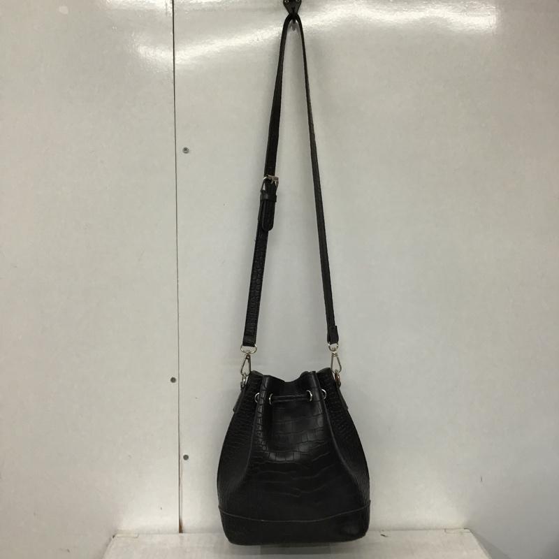 古着 USED ショルダーバッグ ショルダーバッグ クロコ型押し フェイクレザー ヘビ柄 黒 / ブラック / レディース USED 古着 中古 10093708