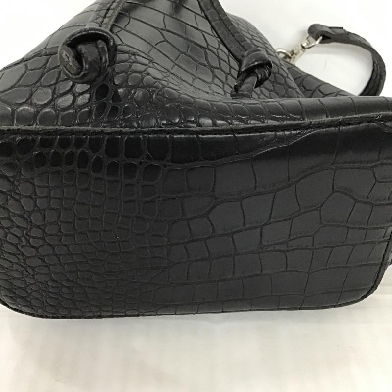古着 USED ショルダーバッグ ショルダーバッグ クロコ型押し フェイクレザー ヘビ柄 黒 / ブラック / レディース USED 古着 中古 10093708