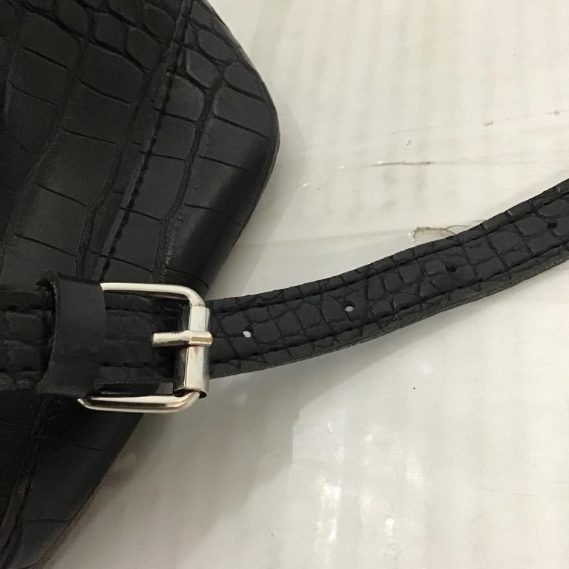 古着 USED ショルダーバッグ ショルダーバッグ クロコ型押し フェイクレザー ヘビ柄 黒 / ブラック / レディース USED 古着 中古 10093708