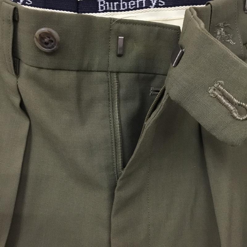 バーバリーズ BURBERRYS パンツ スラックス センタータックスラックス ワイドパンツ ストレートパンツ カジュアルパンツ M 無地 カーキ / カーキ / メンズ USED 古着 中古 10093734