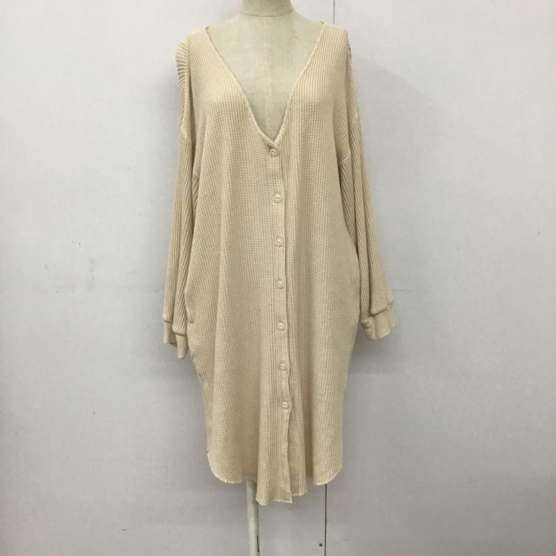 ローリーズファーム LOWRYS FARM カーディガン 長袖 LF600075TS Vネック ワッフル FREE 無地 アイボリー / アイボリー / レディース USED 古着 中古 10093762