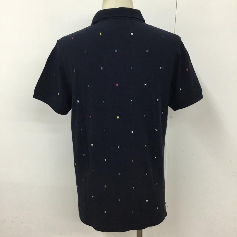 トミーヒルフィガー TOMMY HILFIGER ポロシャツ 半袖 4500218850 M 総柄 紺 / ネイビー / メンズ USED 古着 中古 10093793