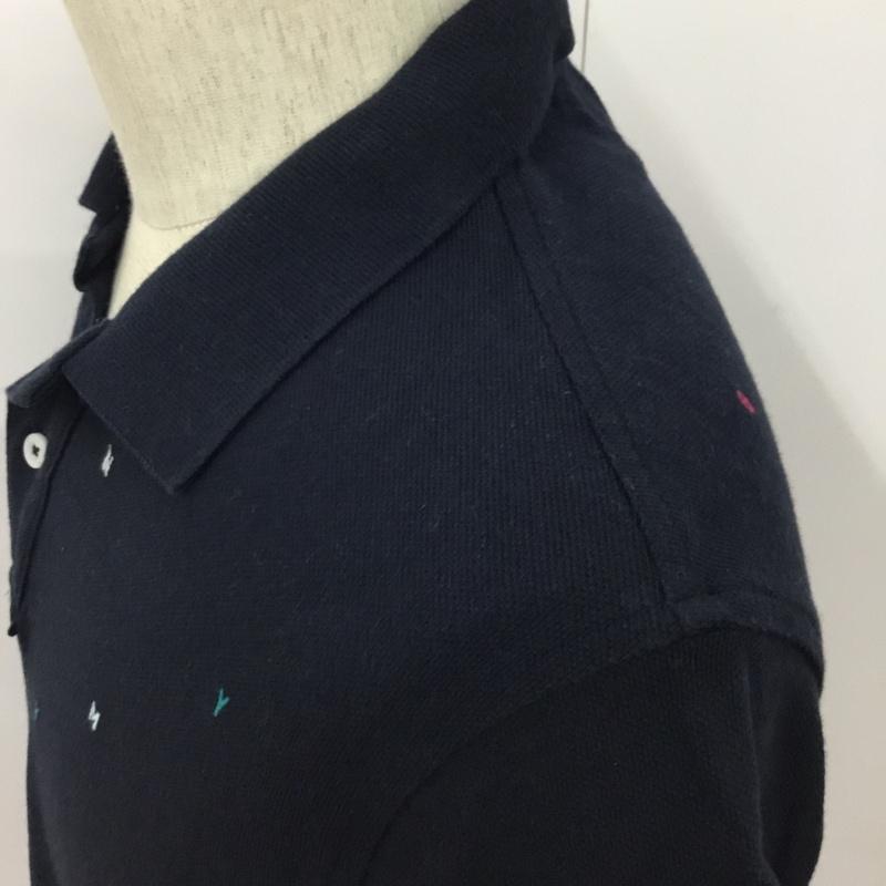 トミーヒルフィガー TOMMY HILFIGER ポロシャツ 半袖 4500218850 M 総柄 紺 / ネイビー / メンズ USED 古着 中古 10093793
