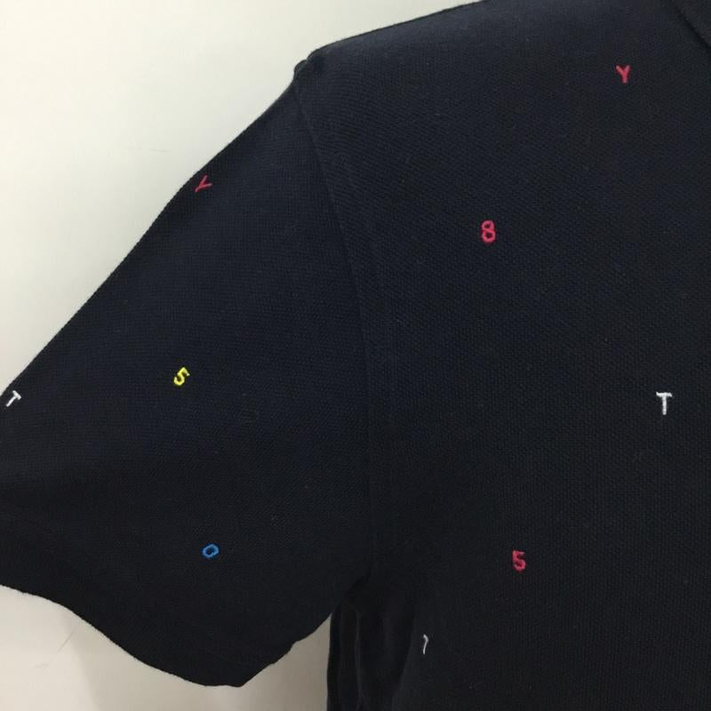 トミーヒルフィガー TOMMY HILFIGER ポロシャツ 半袖 4500218850 M 総柄 紺 / ネイビー / メンズ USED 古着 中古 10093793