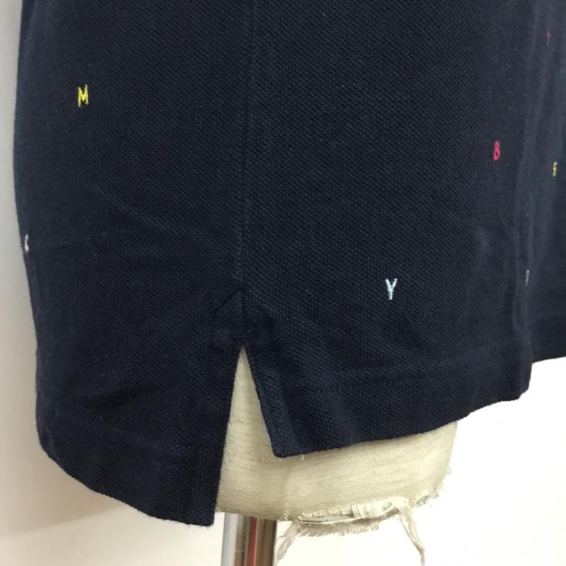 トミーヒルフィガー TOMMY HILFIGER ポロシャツ 半袖 4500218850 M 総柄 紺 / ネイビー / メンズ USED 古着 中古 10093793