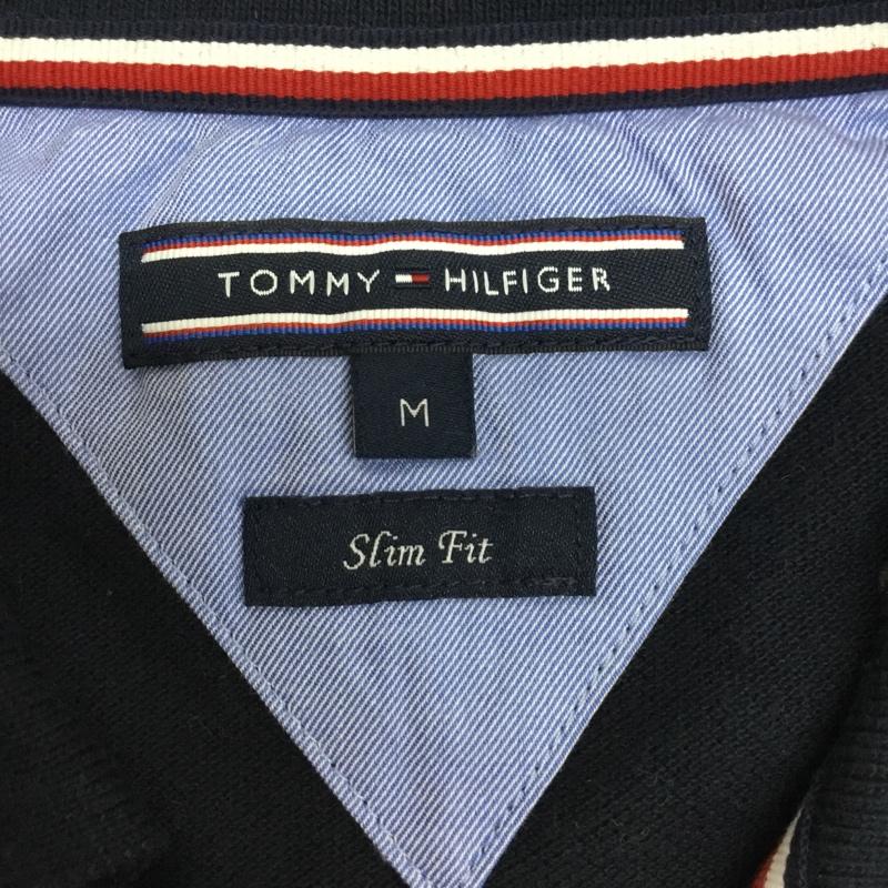 トミーヒルフィガー TOMMY HILFIGER ポロシャツ 半袖 4500218850 M 総柄 紺 / ネイビー / メンズ USED 古着 中古 10093793