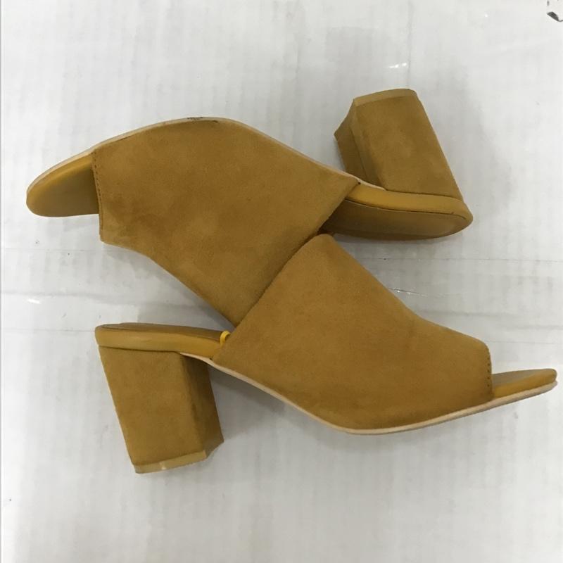 アズールバイマウジー AZUL BY MOUSSY ミュール ミュール 太ヒール L 無地 マスタード / マスタード / レディース USED 古着 中古 10093804