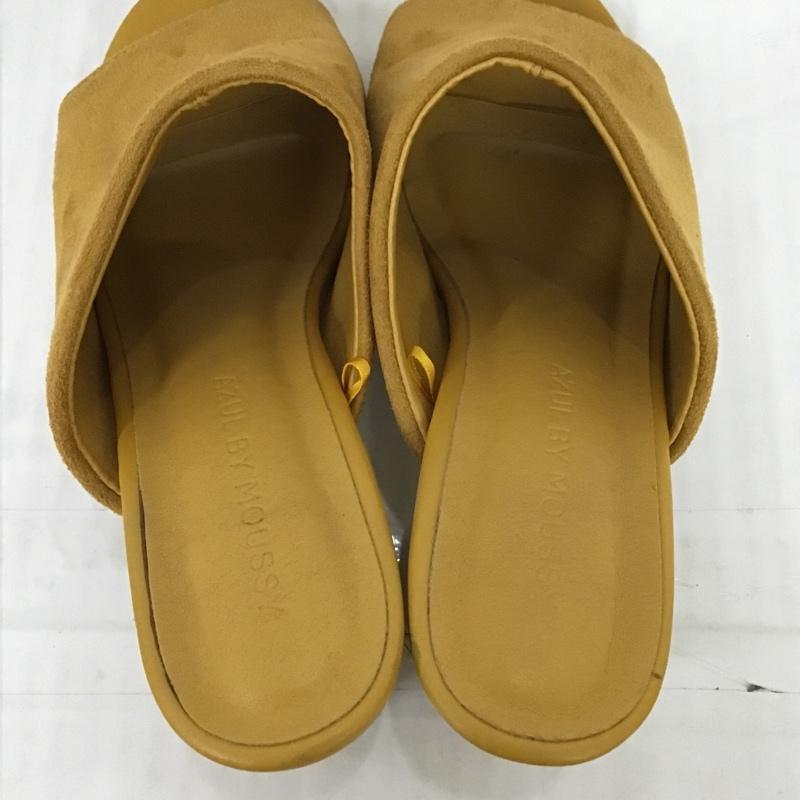 アズールバイマウジー AZUL BY MOUSSY ミュール ミュール 太ヒール L 無地 マスタード / マスタード / レディース USED 古着 中古 10093804
